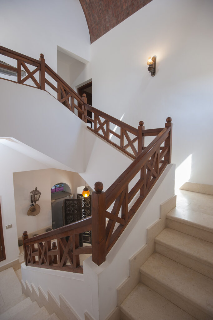 Wooden stair bannister