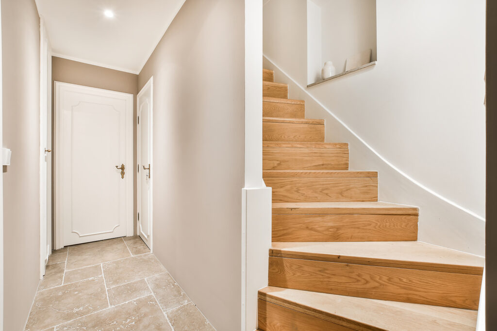 minimalistic style staircase with flush stair nosing